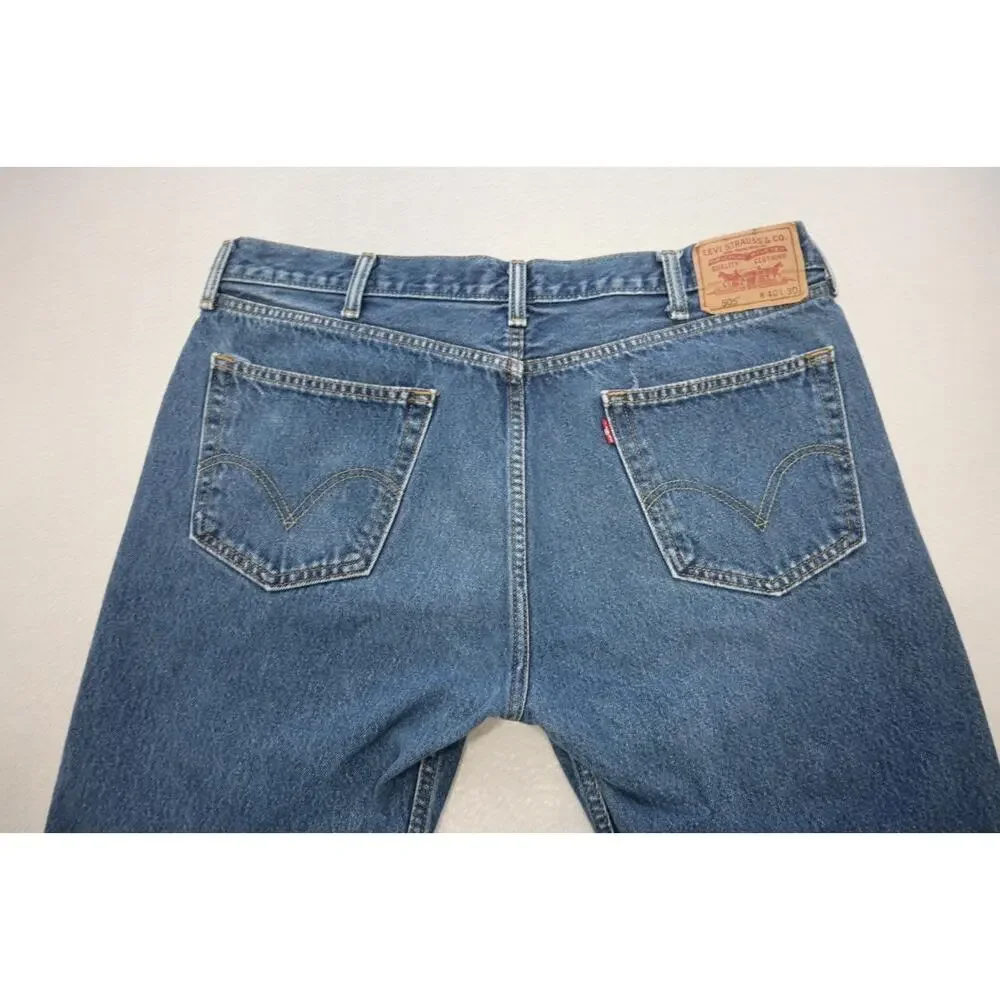Levi's 505 Regular Fit Straight Blue Rugged Denim Jeans Mens Size‎ 40 x 30